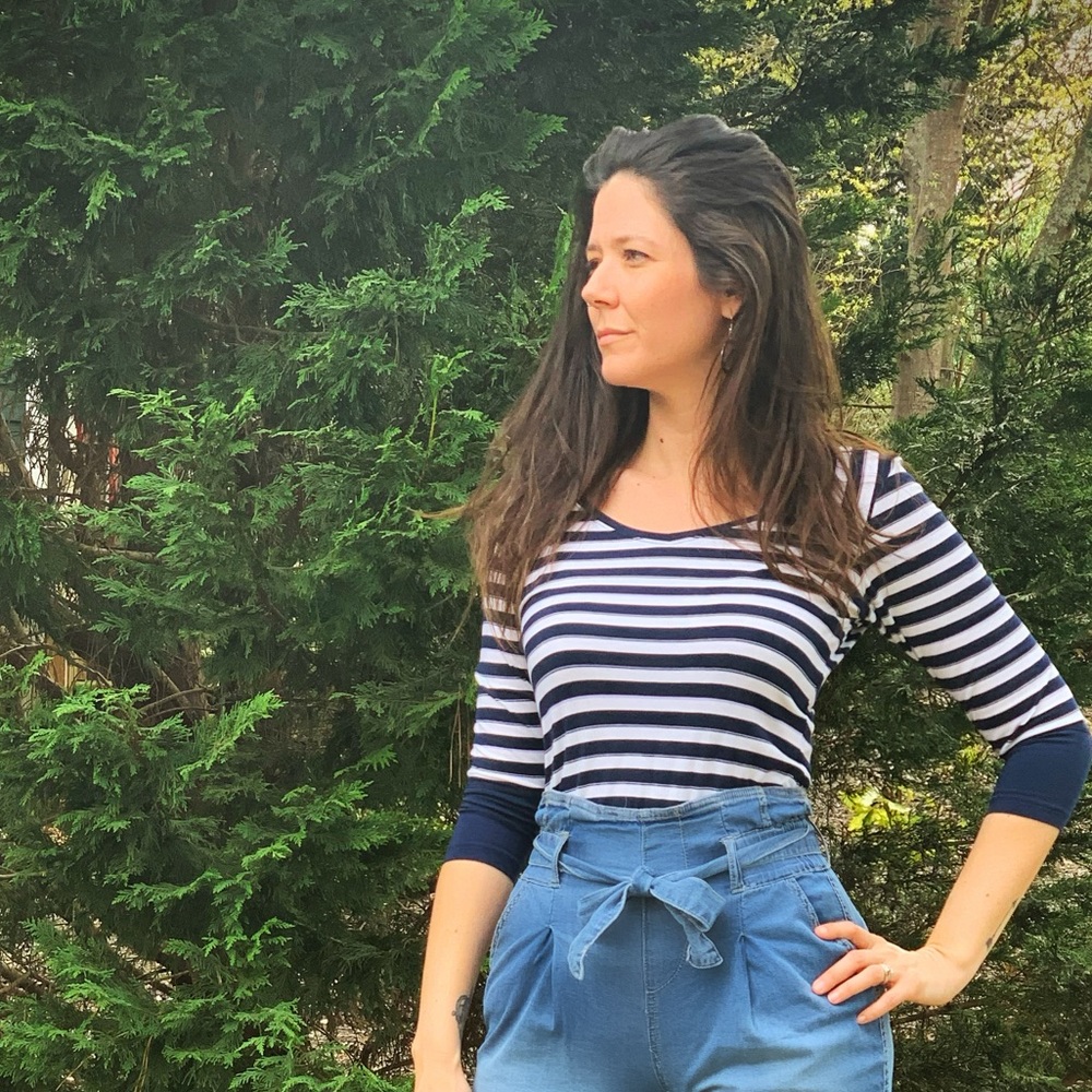 🛍 Columbia Navy/White Stripped Blouse 💙